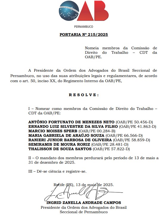 Sócios integram comissões de direito sindical e coletivo na OAB